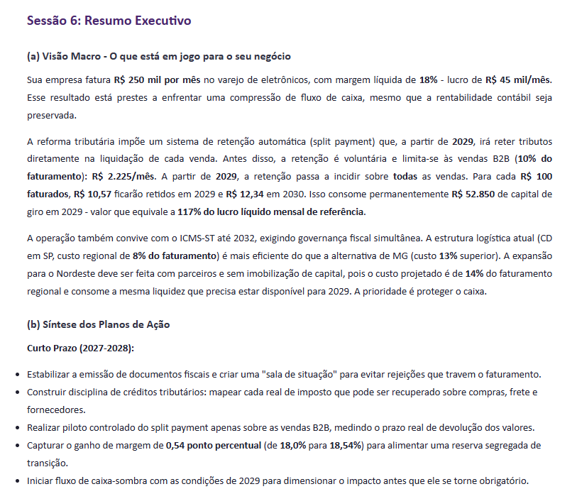 Resumo Executivo — trecho do relatório
